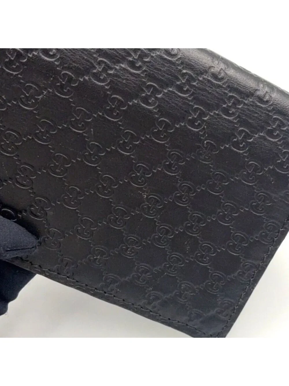 Gucci Micro Guccissima Leather Black Bifold Wallet